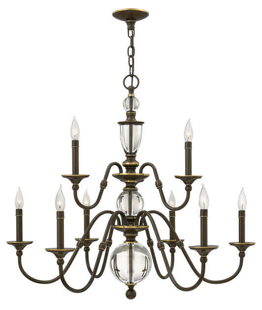 Eleanor LED Chandelier in Light Oiled Bronze