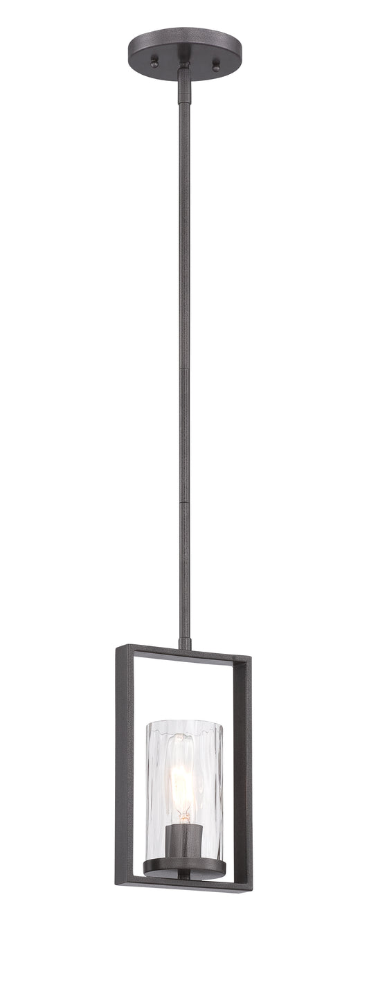Elements One Light Mini Pendant in Charcoal