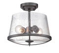 Darby Two Light Semi-Flush Mount in Weathered Iron