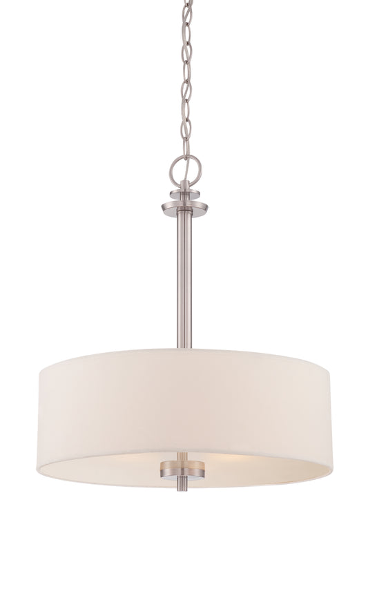 Harlowe Three Light Pendant in Satin Platinum
