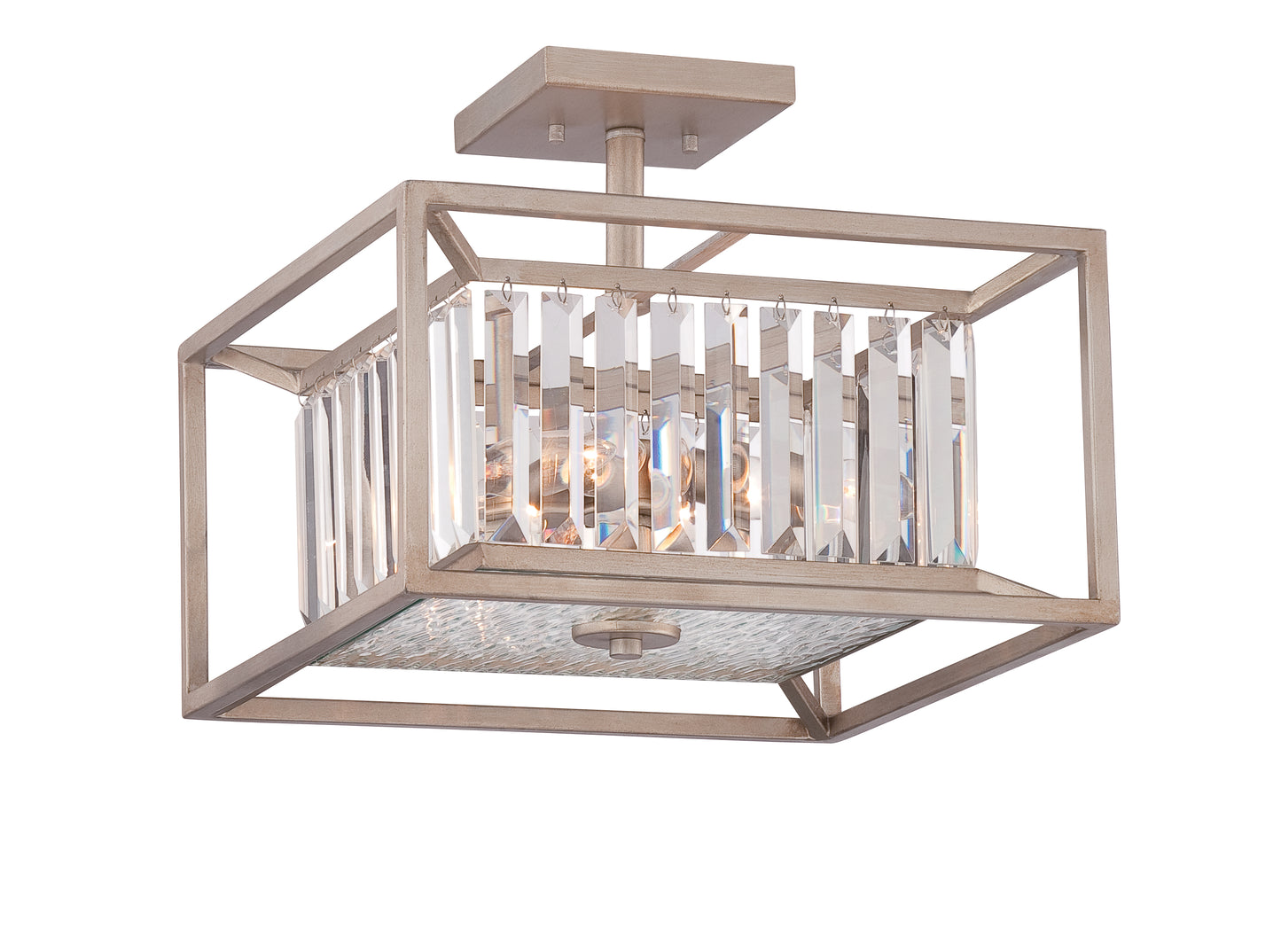 Linares Three Light Semi-Flush Mount in Aged Platinum