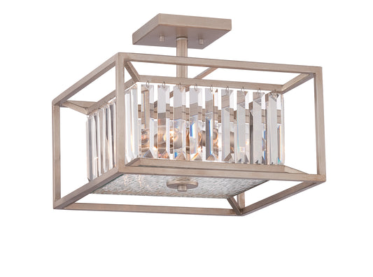 Linares Three Light Semi-Flush Mount in Aged Platinum