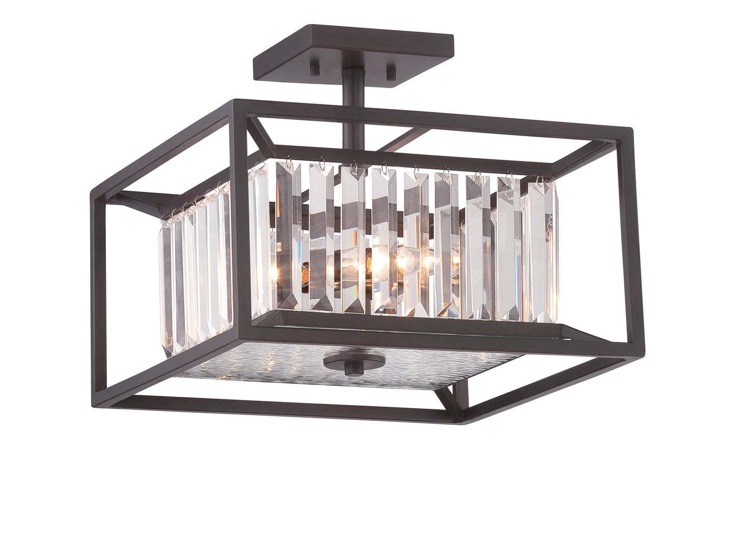 Linares Three Light Semi-Flush Mount in Vintage Bronze