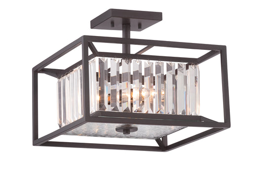 Linares Three Light Semi-Flush Mount in Vintage Bronze