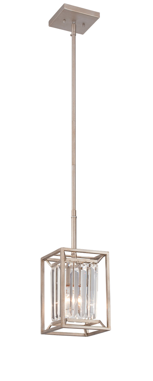 Linares One Light Mini Pendant in Aged Platinum