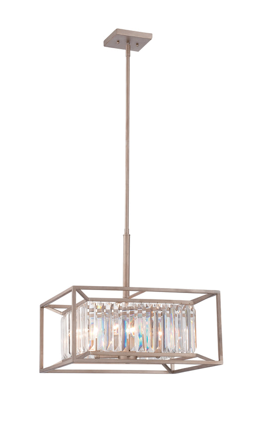 Linares Four Light Pendant in Aged Platinum