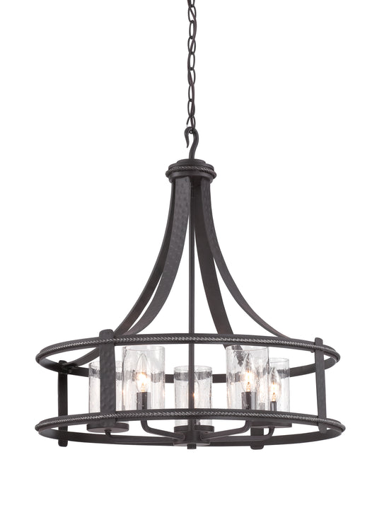 Palencia Five Light Chandelier in Artisan Pardo Wash