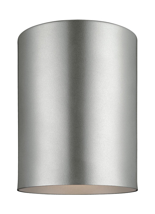 Outdoor Cylinders One Light Outdoor Flush Mount in Painted Brushed Nickel