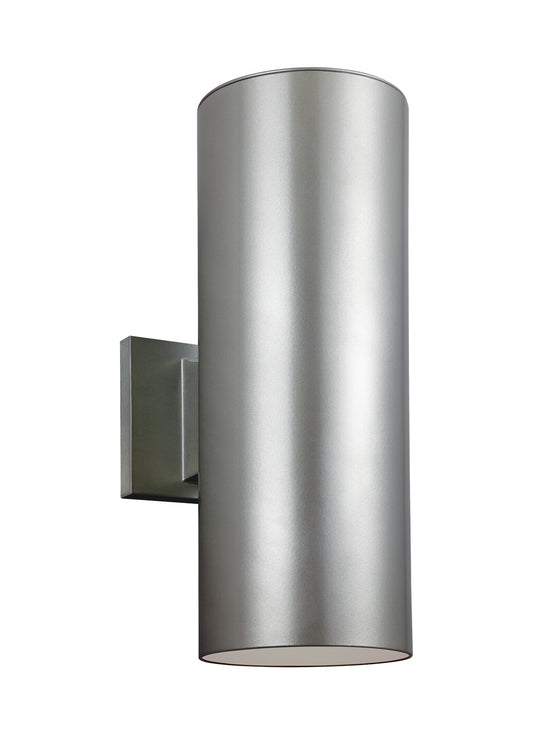 Outdoor Cylinders Two Light Outdoor Wall Lantern in Painted Brushed Nickel