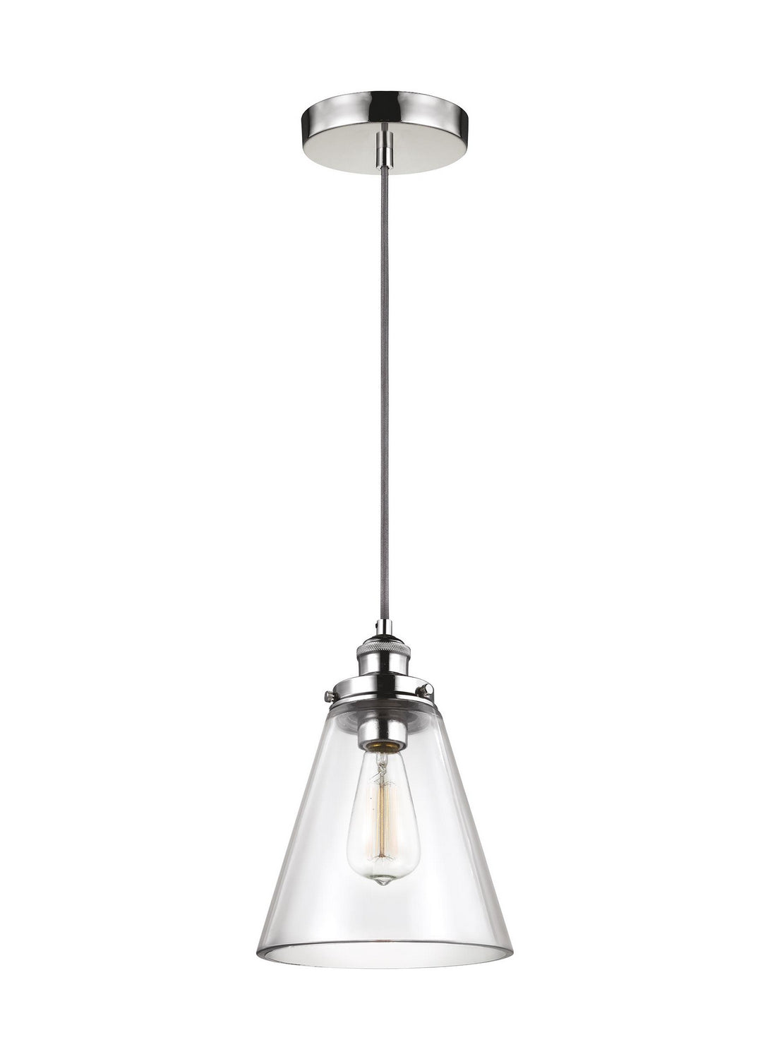 Baskin One Light Pendant in Polished Nickel