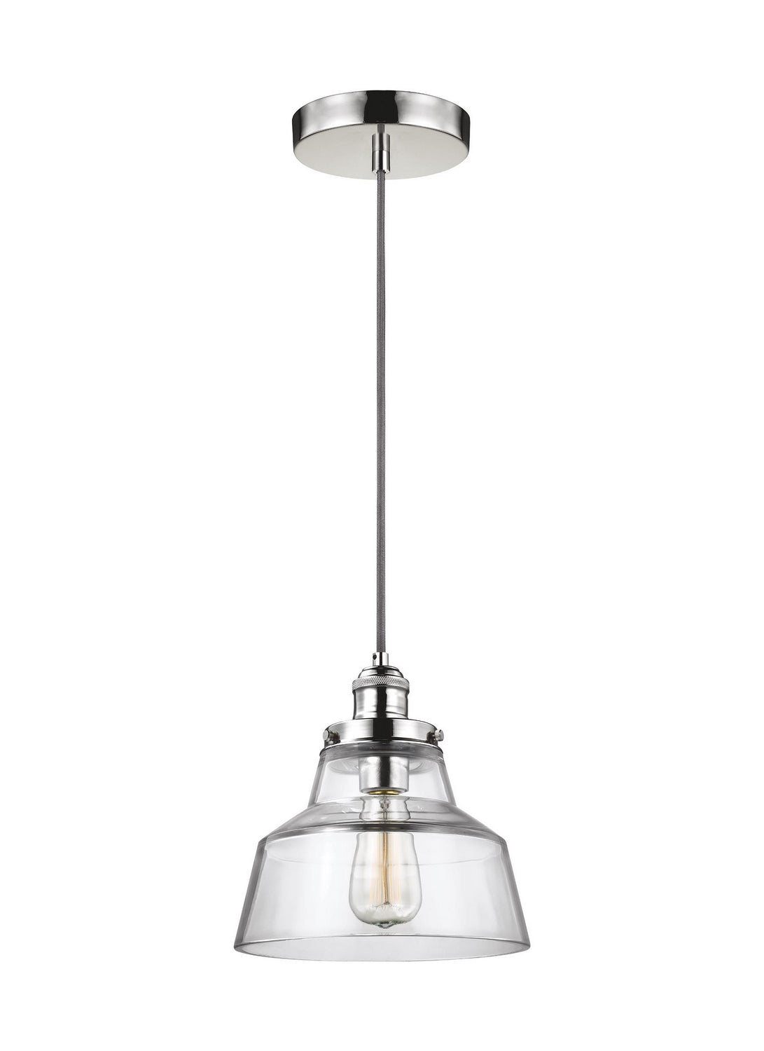 Baskin One Light Pendant in Polished Nickel