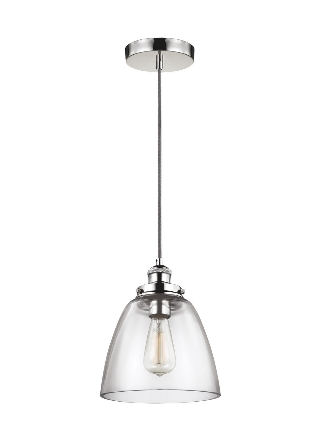 Baskin One Light Pendant in Polished Nickel