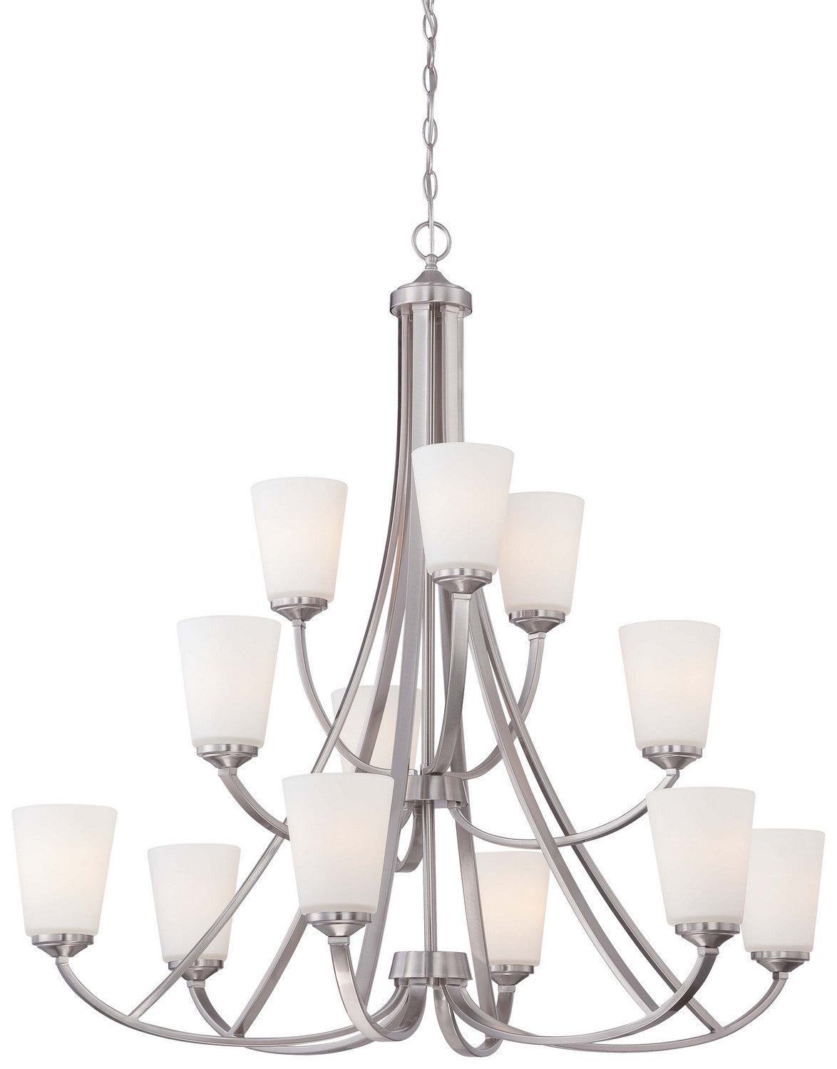 Overland Park 12 Light Chandelier in Brushed Nickel