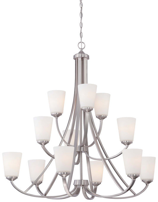 Overland Park 12 Light Chandelier in Brushed Nickel