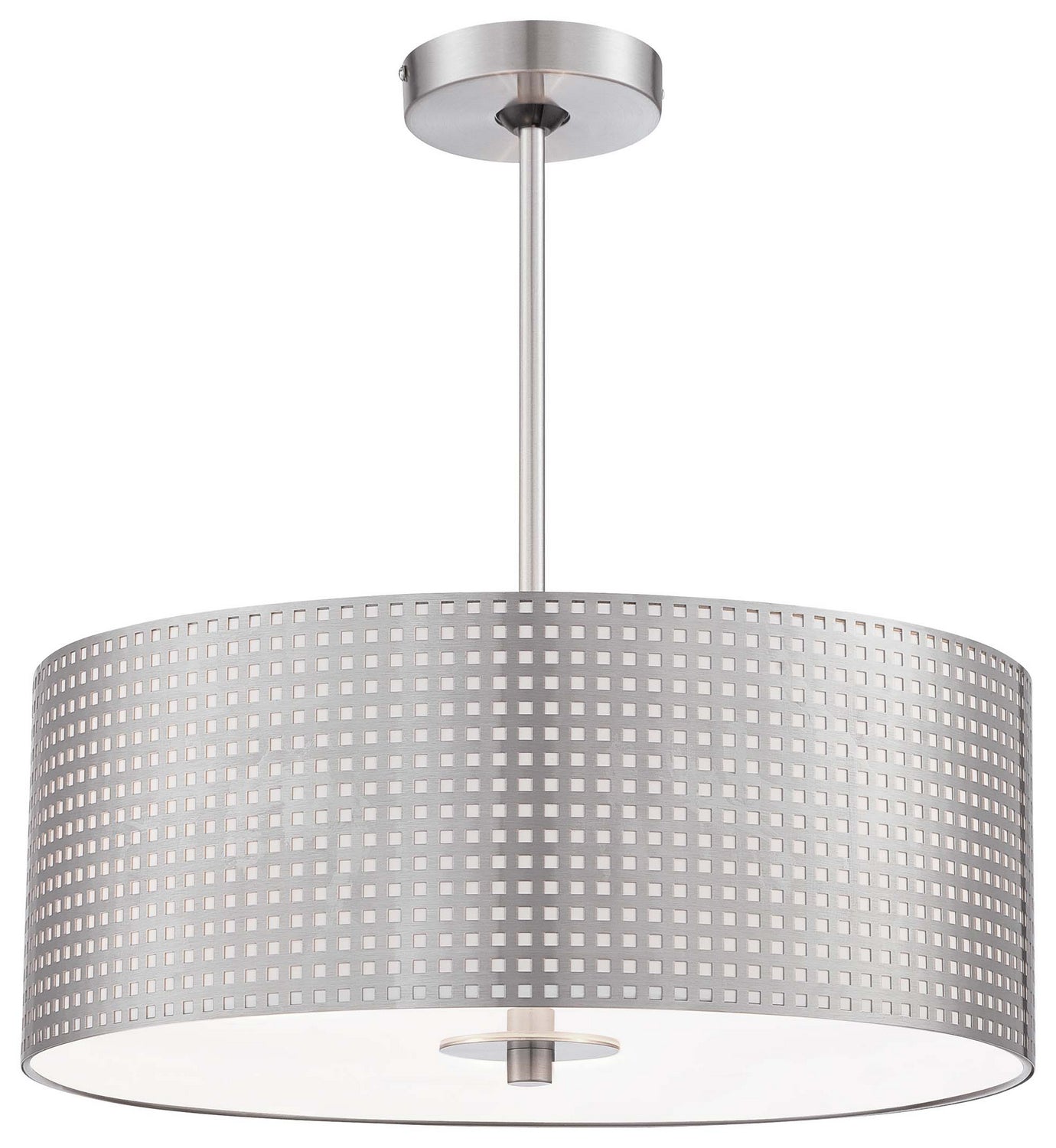 Grid Three Light Pendant in Brushed Nickel
