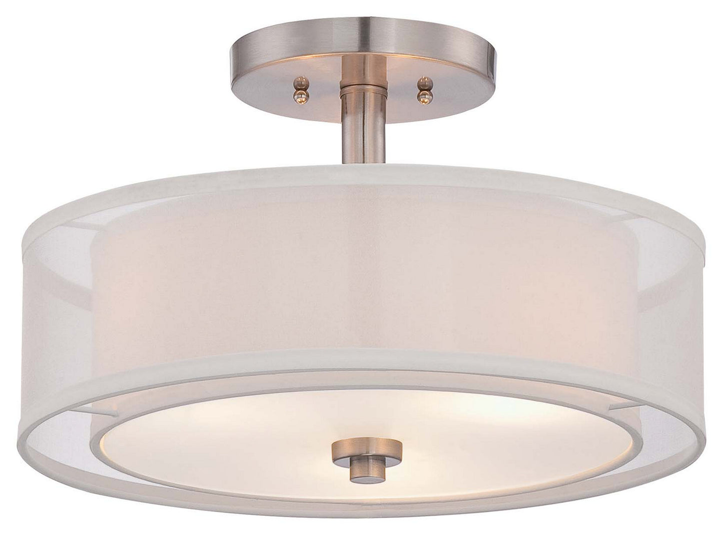 Parsons Studio Three Light Semi Flush Mount in Brushed Nickel