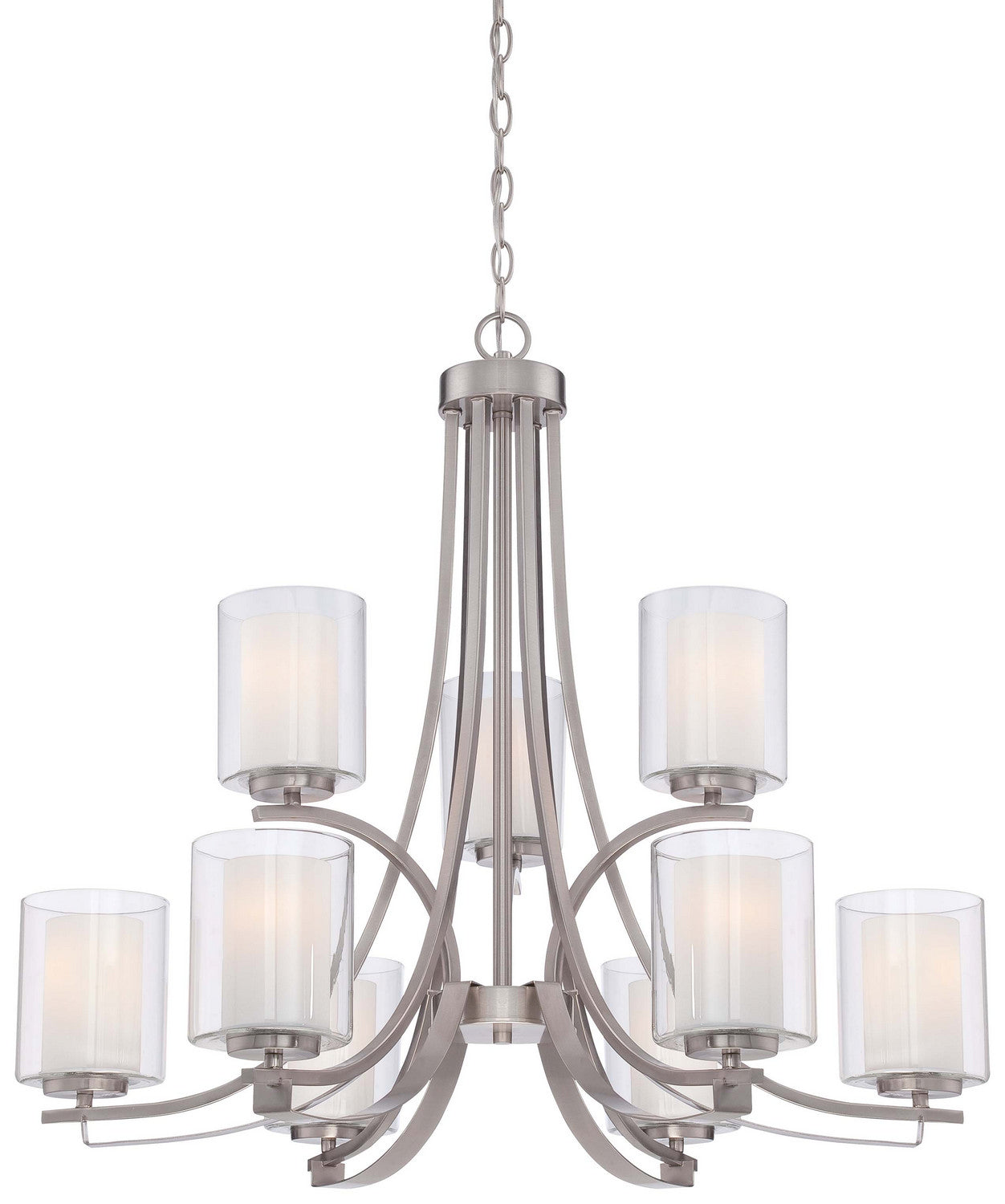 Parsons Studio Nine Light Chandelier in Brushed Nickel