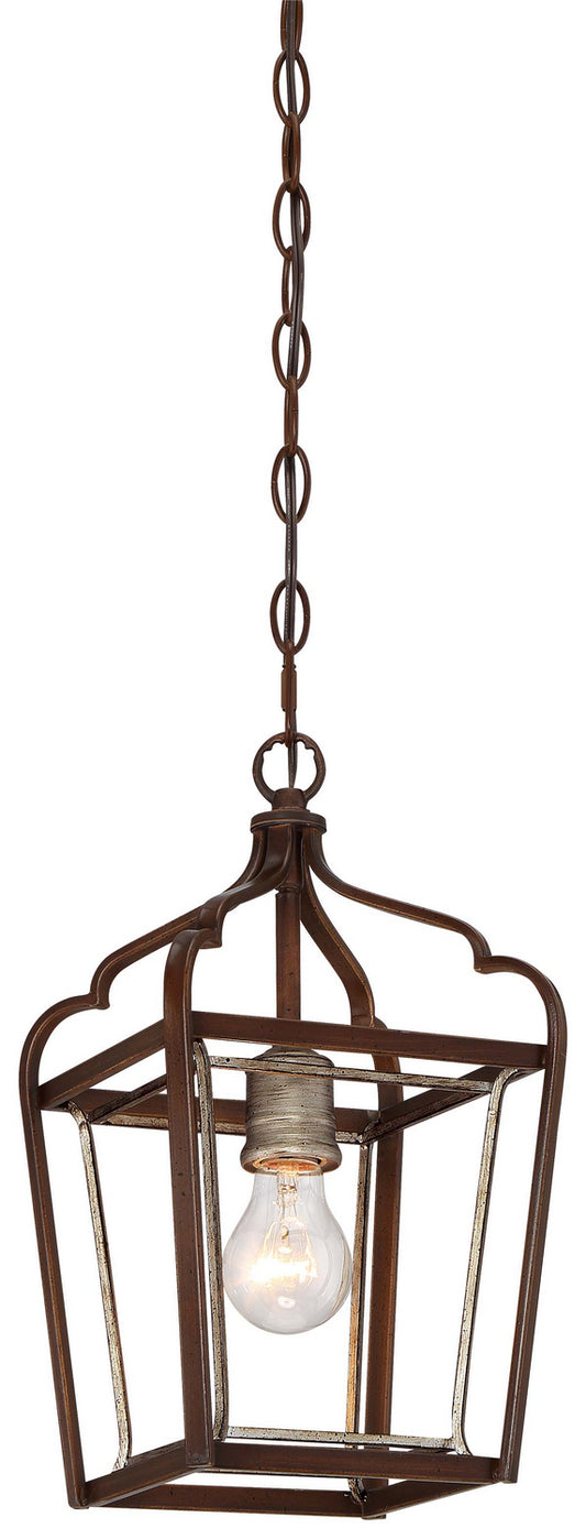 Astrapia One Light Mini Pendant in Dark Rubbed Sienna w/Aged Silver