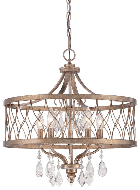 West Liberty Five Light Chandelier in Olympus Gold