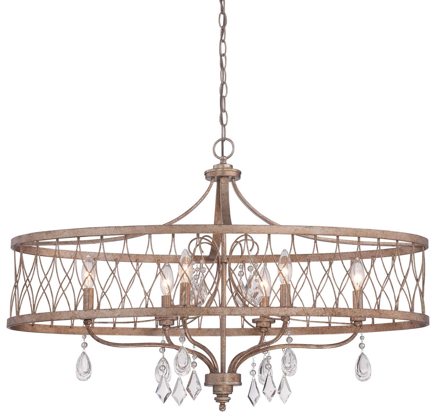 West Liberty Six Light Island Pendant in Olympus Gold