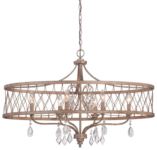 West Liberty Six Light Island Pendant in Olympus Gold