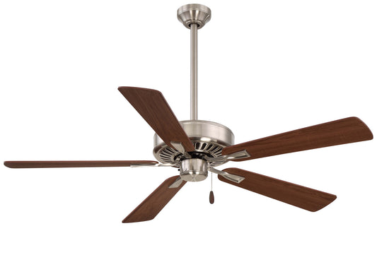Contractor Plus 52"Ceiling Fan in Brushed Nickel With Dark Walnut Blades