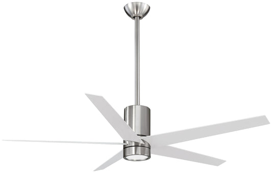 Symbio 56"Ceiling Fan in Brushed Nickel With White Blades