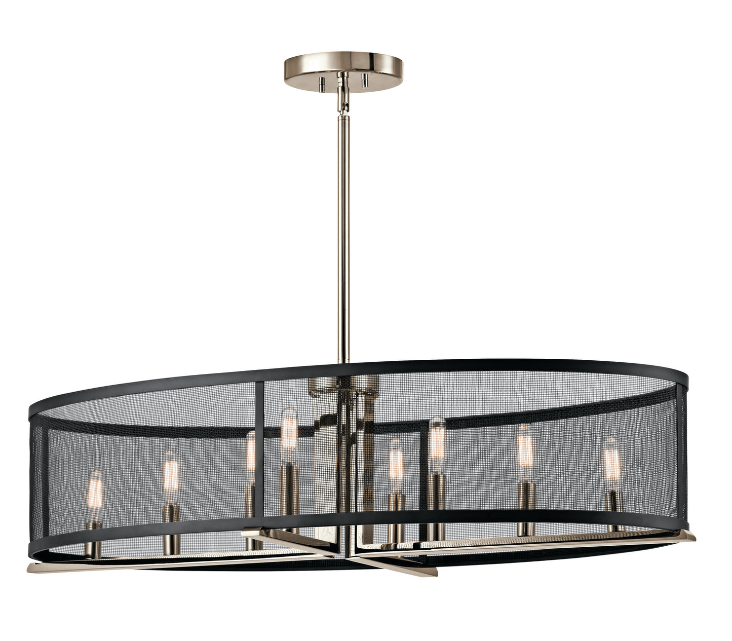 Titus Eight Light Chandelier in Polished Nickel