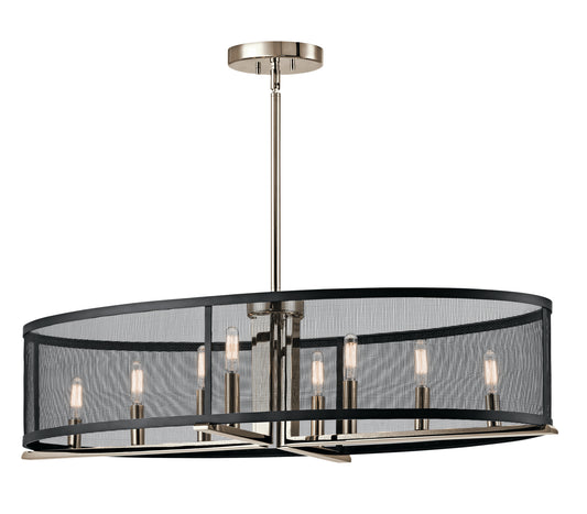 Titus Eight Light Chandelier in Polished Nickel