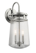Lyndon Two Light Outdoor Wall Mount in Brushed Aluminum