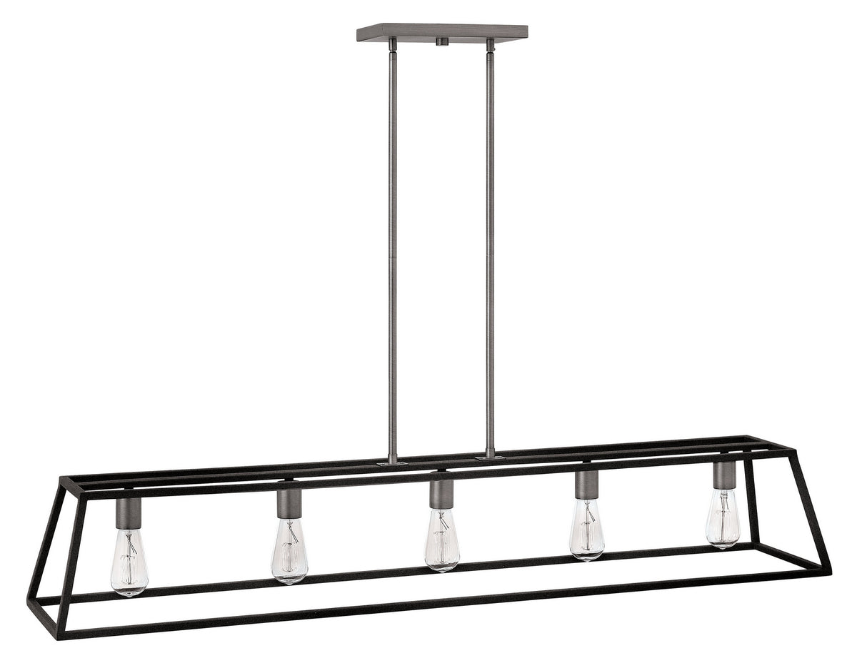 Fulton LED Chandelier in Aged Zinc