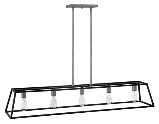 Fulton LED Chandelier in Aged Zinc