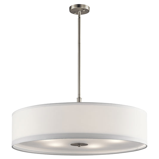 Five Light Pendant in Brushed Nickel