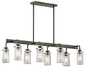 Braelyn Eight Light Linear Chandelier in Olde Bronze