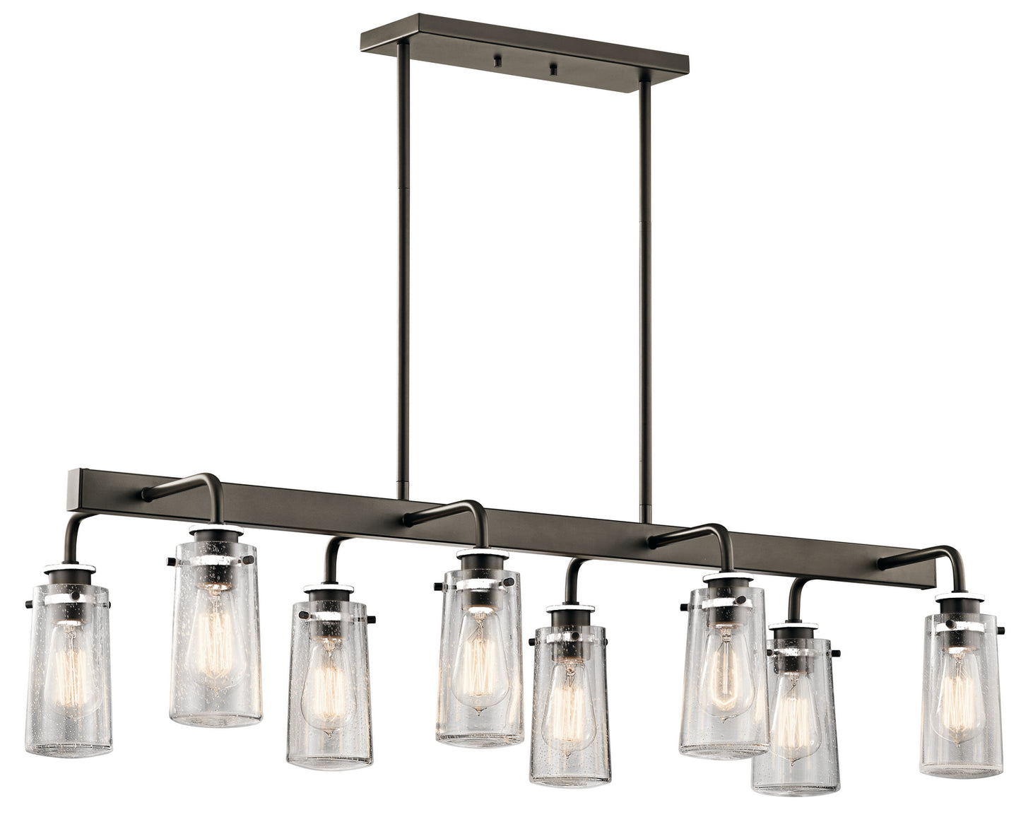 Braelyn Eight Light Linear Chandelier in Olde Bronze