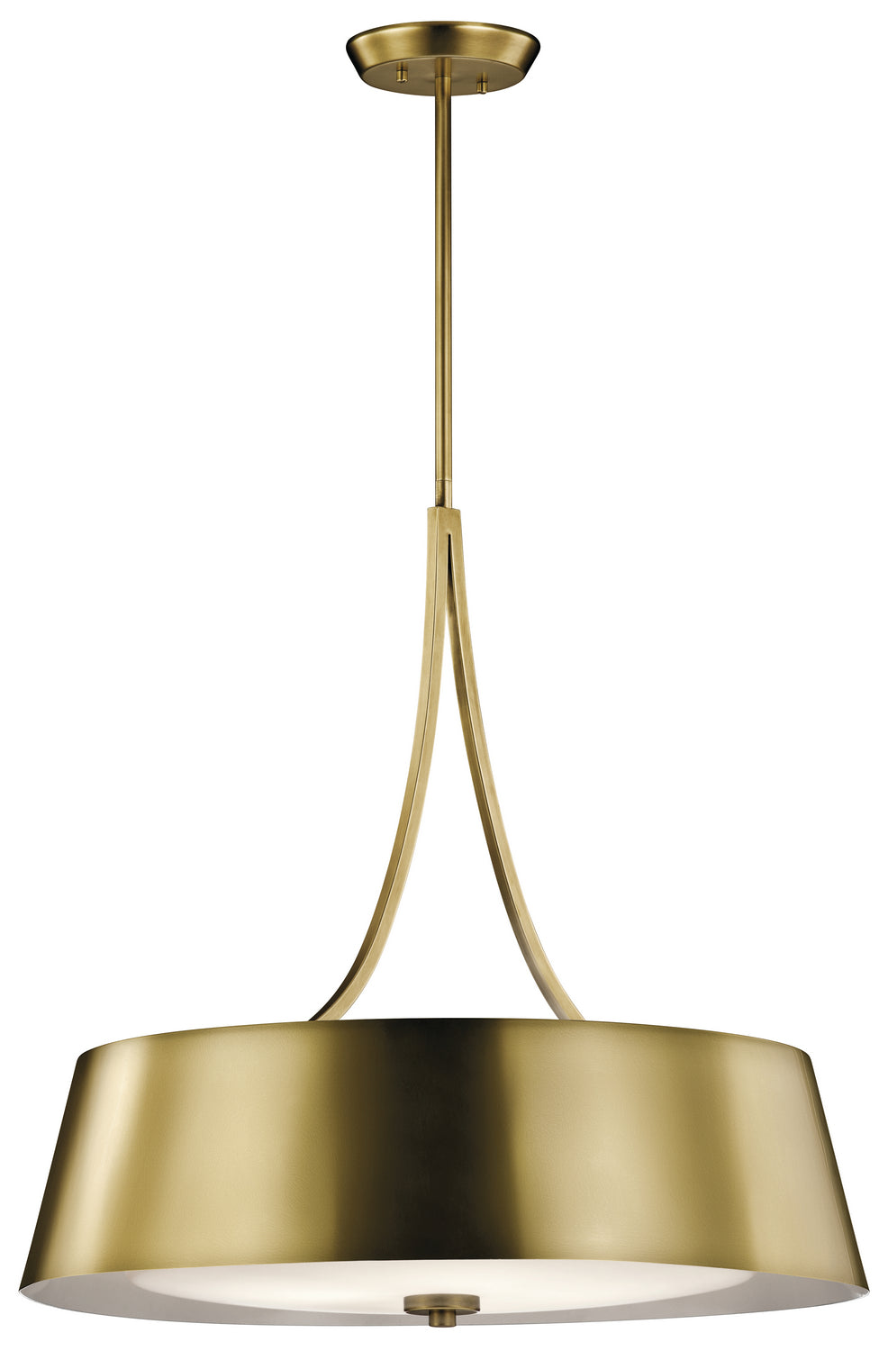 Maclain Four Light Chandelier in Natural Brass