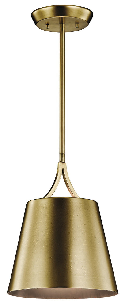 Maclain One Light Mini Pendant in Natural Brass