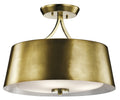 Maclain Three Light Pendant/Semi Flush in Natural Brass