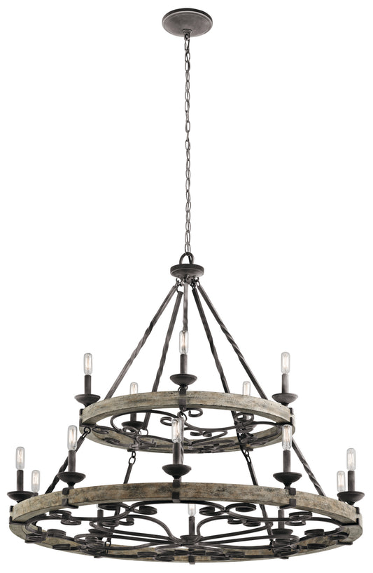 Taulbee 15 Light Chandelier in Weathered Zinc