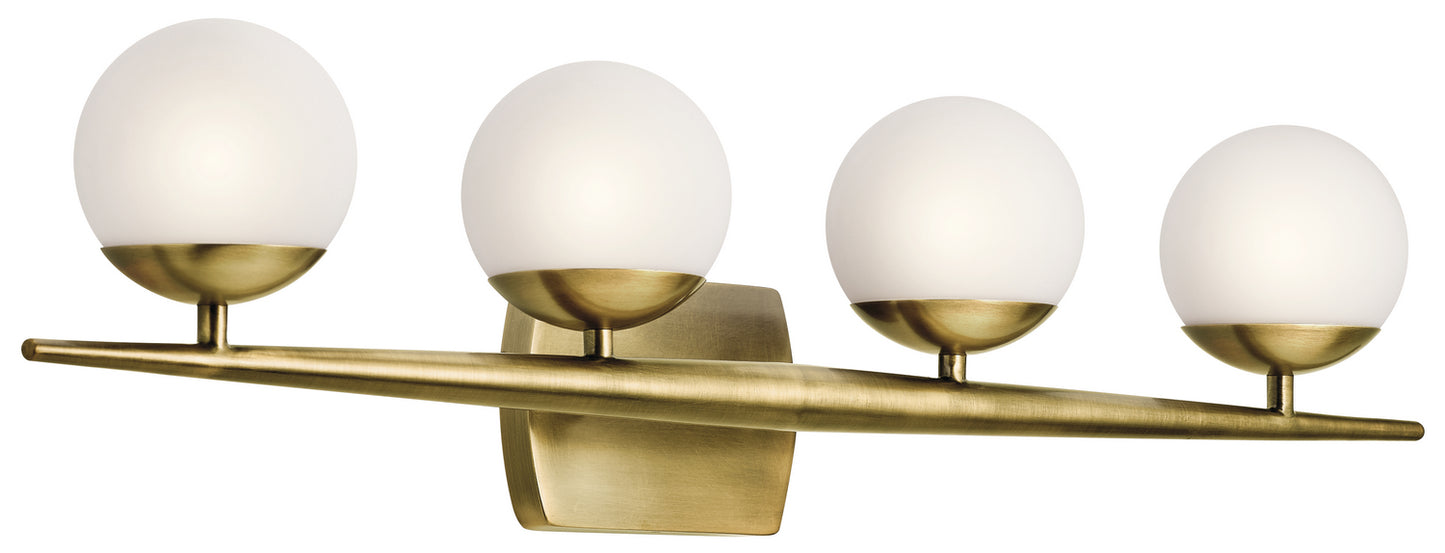 Jasper Four Light Bath in Natural Brass