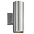 Two Light Outdoor Wall Mount in Brushed Aluminum
