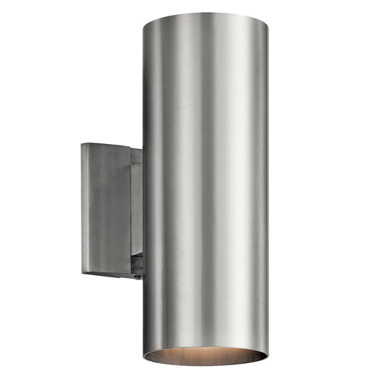 Two Light Outdoor Wall Mount in Brushed Aluminum