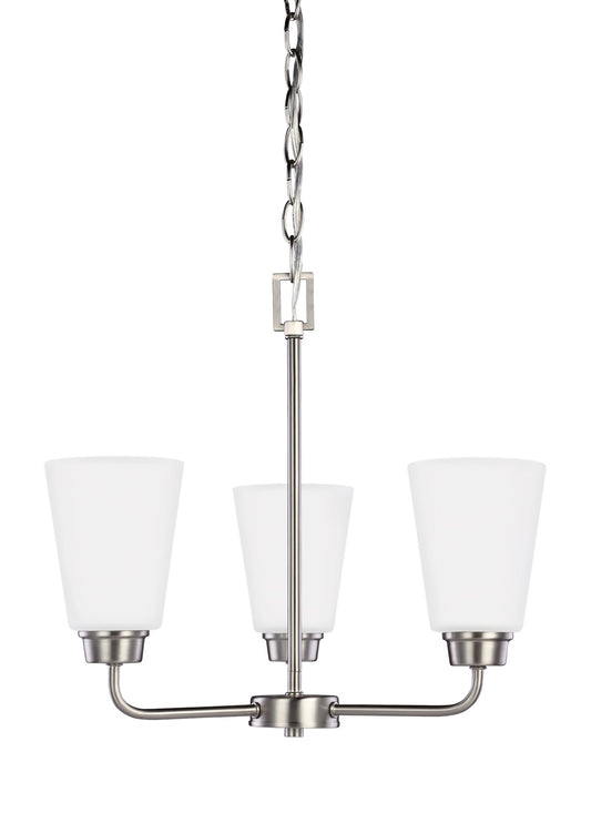 Kerrville Three Light Chandelier in Brushed Nickel