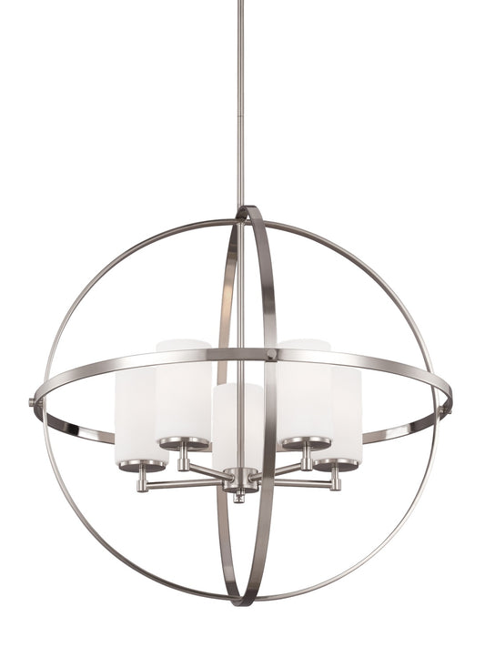 Alturas Five Light Chandelier in Brushed Nickel