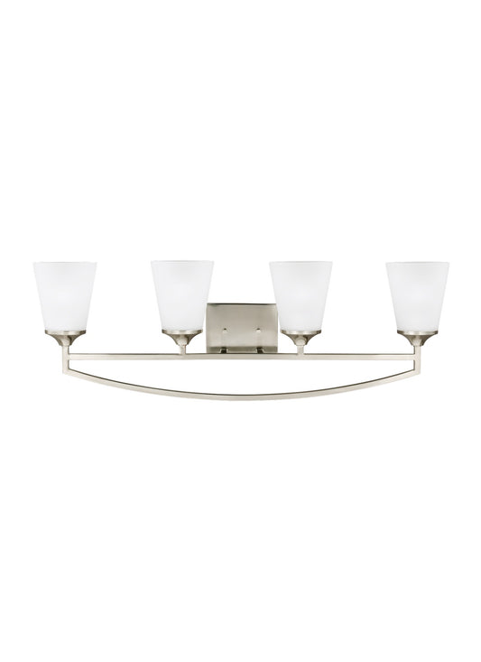 Generation Lighting - 4424504-962 - Four Light Wall / Bath - Hanford - Brushed Nickel