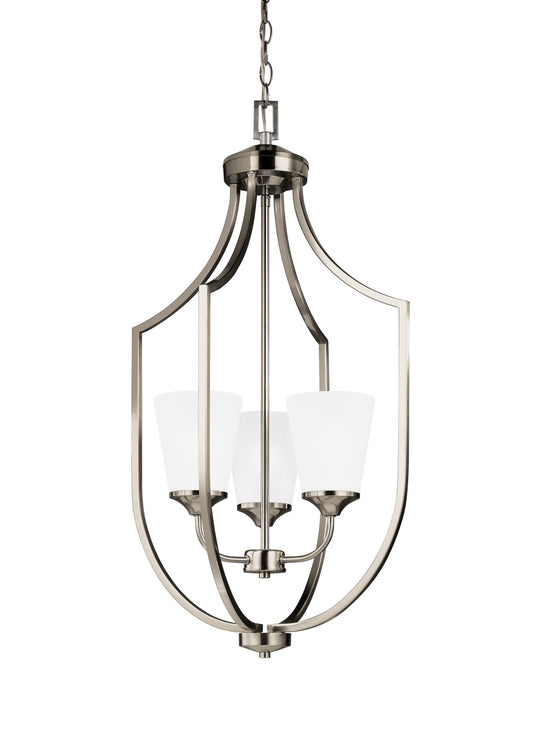 Hanford Three Light Hall / Foyer Pendant in Brushed Nickel