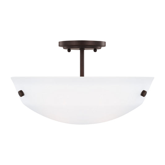 Kerrville Two Light Semi-Flush Convertible Pendant in Bronze
