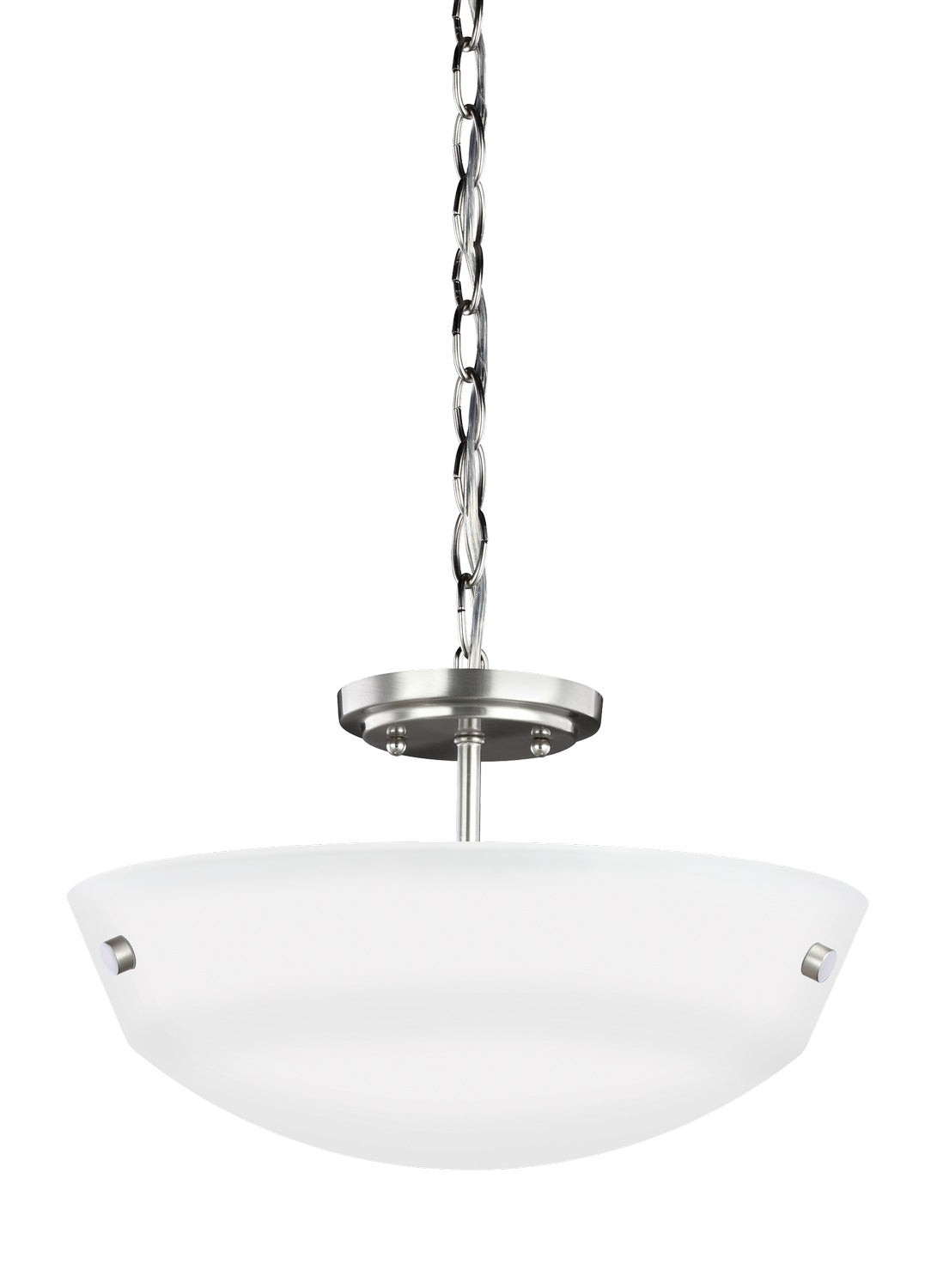 Kerrville Two Light Semi-Flush Convertible Pendant in Brushed Nickel
