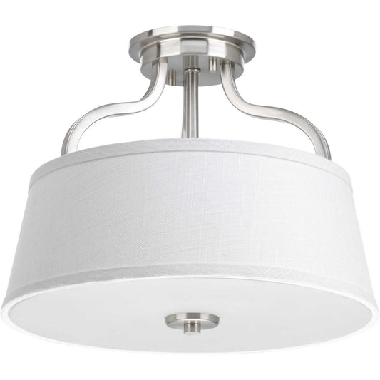 Arden Two Light Semi-Flush Mount in Brushed Nickel