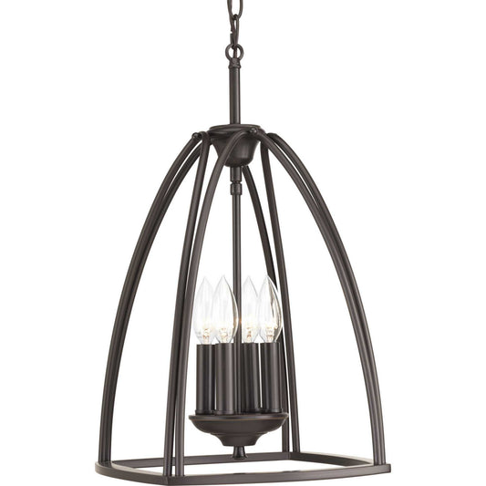 Tally Four Light Foyer Pendant in Antique Bronze